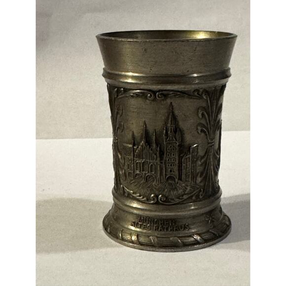 Vintage Pewter Mini Cups – German SKS Zinn, 2" & 2.5" - Picture 9 of 10
